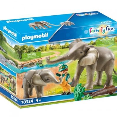 Playmobil Erlebniszoo Ergänzungsset Elefanten im Freigehege