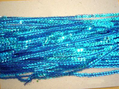 Paillettenband Paillettenborte 0,6cm blau irisierend Meterware Z p