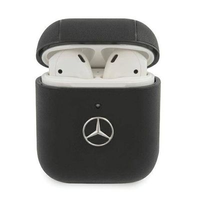 Mercedes-Benz Leder Case mit Metal Logo for Airpods 1/2 - Black