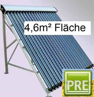 PRE Röhrenkollektor Solaranlage 4,68m² für Flachdach für Warmwasser. prehalle