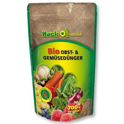 HACK Bio Obstdünger und Gemüsedünger 700 g Beetdünger Balkondünger