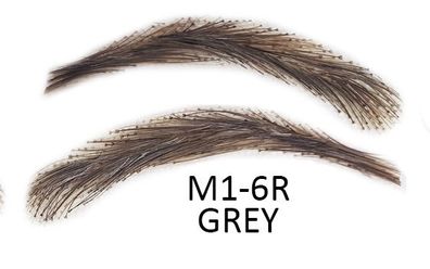 Künstliche, semi-permanente Augenbrauen aus 100 % Echthaar zum Aufkleben M1-6R grey