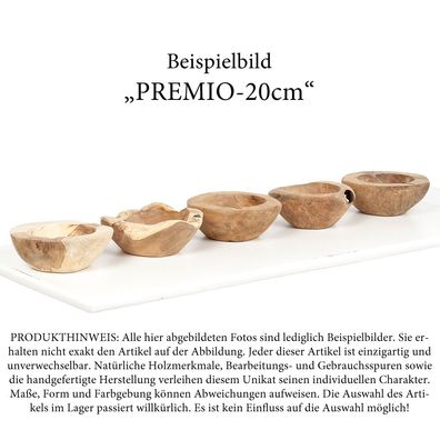 Teak Schale PREMIO ca. D20cm Natural Wurzelholz Handmade Massivholz Unikat Deko