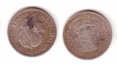 1/2 Gulden Silber Münze Niederlande 1930 (109387)
