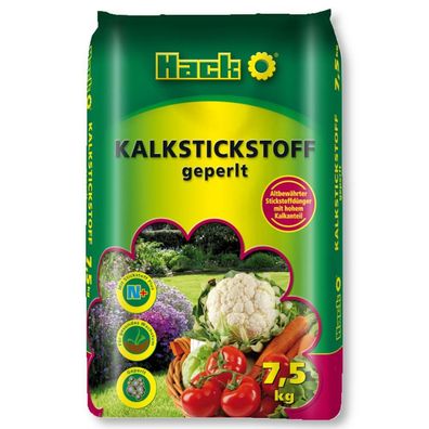 HACK Kalkstickstoff geperlt 7,5 kg Stickstoffdünger Gemüsedünger Universaldünger