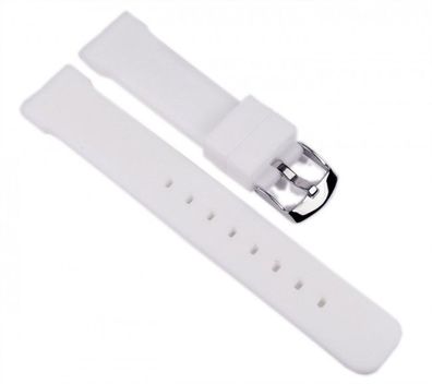Minott Ersatzband Uhrenarmband Silikon Band weiß 18mm