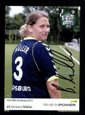 Barbara Müller Autogrammkarte FCR 01 Duisburg 2012-13 1. Satz Original Signiert