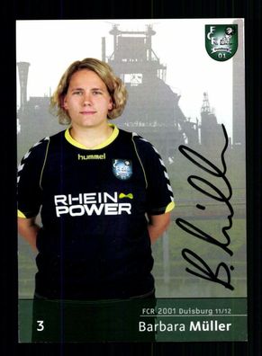 Barbara Müller Autogrammkarte FCR 01 Duisburg 2011-12 2. Satz Original Signiert
