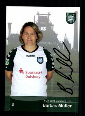 Barbara Müller Autogrammkarte FCR 01 Duisburg 2011-12 1. Satz Original Signiert