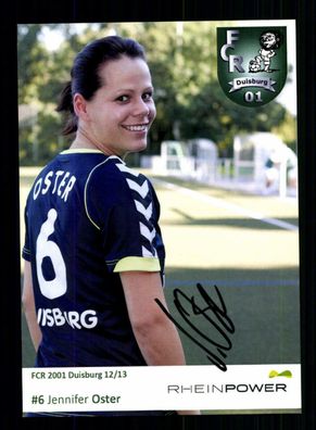 Jennifer Oster Autogrammkarte FCR 01 Duisburg 2012-13 1. Satz Original Signiert