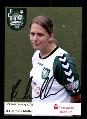 Barbara Müller Autogrammkarte FCR 01 Duisburg 2012-13 2. Satz Original Signiert