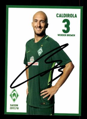 Luca Caldirola Autogrammkarte Werder Bremen 2017-18 Original Signiert
