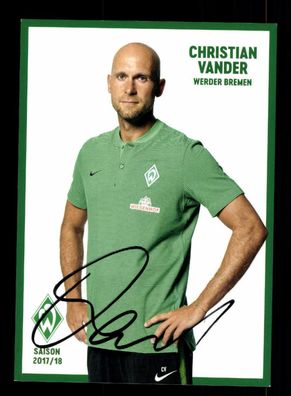 Christian Vander Autogrammkarte Werder Bremen 2017-18 Original Signiert