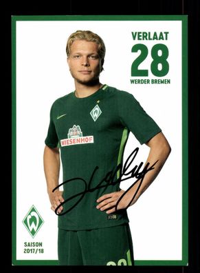Jesper Verlaat Autogrammkarte Werder Bremen 2017-18 Original Signiert