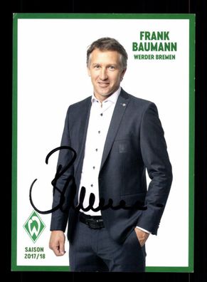 Frank Baumann Autogrammkarte Werder Bremen 2017-18 Original Signiert