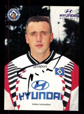 Valdas Ivanauskas Autogrammkarte Hamburger SV 1996-97 Original Signiert