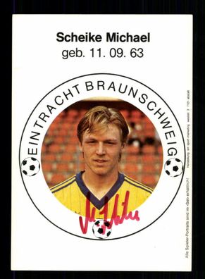 Michael Scheike Autogrammkarte Eintracht Braunschweig 1983-84 Original Signiert