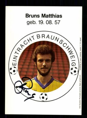 Matthias Bruns Autogrammkarte Eintracht Braunschweig 1983-84 Original Signiert