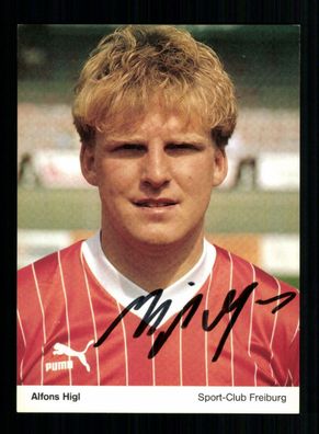 Alfon Higl Autogrammkarte SC Freiburg 1987-88 Original Signiert