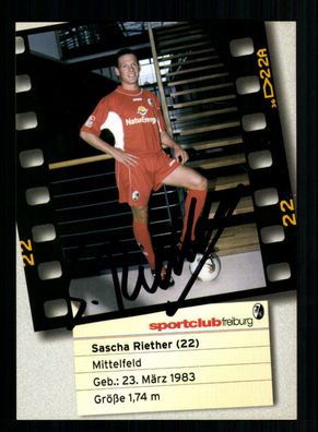 Sascha Riether Autogrammkarte SC Freiburg 2002-03 Original Signiert