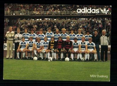 Original Mannschaftskarte MSV Duisburg 1981-82