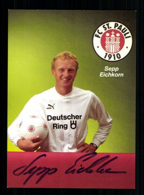 Sepp Eichkorn Autogrammkarte FC St Pauli 1989-90 Original Signiert