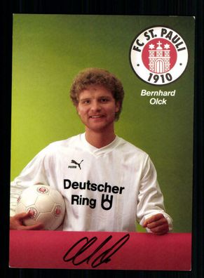 Bernhard Olck Autogrammkarte FC St Pauli 1989-90 Original Signiert