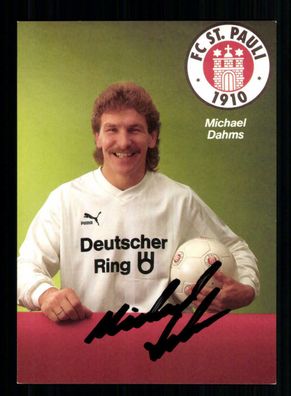 Michael Dahms Autogrammkarte FC St Pauli 1989-90 Original Signiert