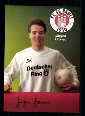 Jürgen Gronau Autogrammkarte FC St Pauli 1989-90 Original Signiert