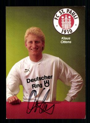 Klaus Ottens Autogrammkarte FC St Pauli 1989-90 Original Signiert