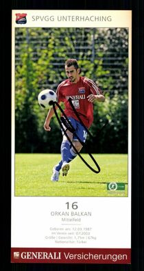 Orkan Balkan Autogrammkarte SpvGG Unterhaching 2008-09 Original ## BC G 26528