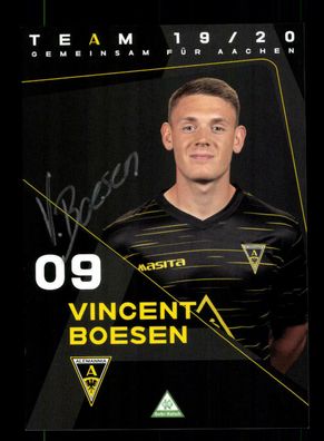 Vincent Boesen Autogrammkarte Alemannia Aachen 2019-20 Original Signiert