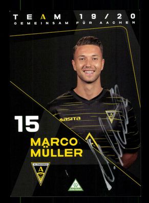 Marco Müller Autogrammkarte Alemannia Aachen 2019-20 Original Signiert