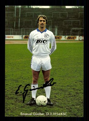 Emanuel Günther Autogrammkarte Karlsruher SC 1981-82 Original Signiert