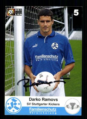 Darko Ramovs Autogrammkarte Stuttgarter Kickers 2000-01 Original Signiert