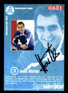 Jens Härter Autogrammkarte Stuttgarter Kickers 2006-07 Original Signiert