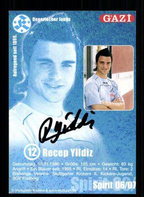 Recep Yildiz Autogrammkarte Stuttgarter Kickers 2006-07 Original Signiert