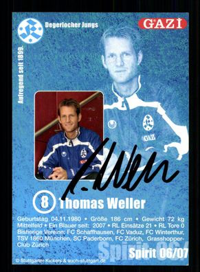 Thomas Weller Autogrammkarte Stuttgarter Kickers 2006-07 Original Signiert
