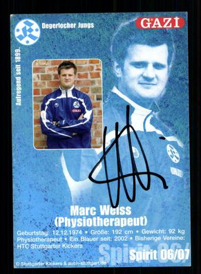 Marc Weiss Autogrammkarte Stuttgarter Kickers 2006-07 Original Signiert