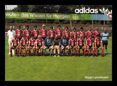 Orginal Mannschaftskarte Bayer Leverkusen 1983-84