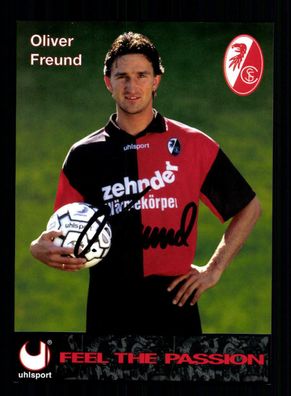 Oliver Freund Autogrammkarte SC Freiburg 1996-97 Orginal Signiert
