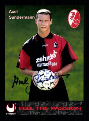 Axel Sundermann Autogrammkarte SC Freiburg 1996-97 Orginal Signiert