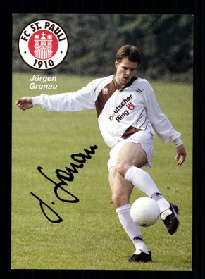 Jürgen Gronau Autogrammkarte FC St. Pauli Hamburg 1990-91 Orginal Signiert