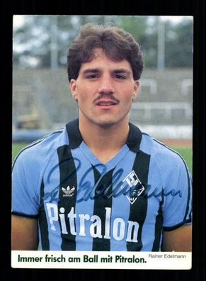 Rainer Edelmann Autogrammkarte SV Waldhof Mannheim 1984-85 Orginal Signiert