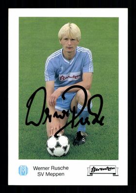 Werner Rusche Autogrammkarte SV Meppen 1988-89 Orginal Signiert
