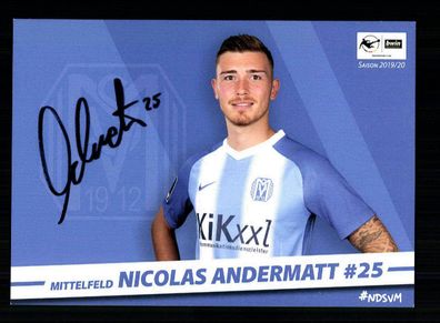 Nikolas Andermatt Autogrammkarte SV Meppen 2019-20 Original Signiert