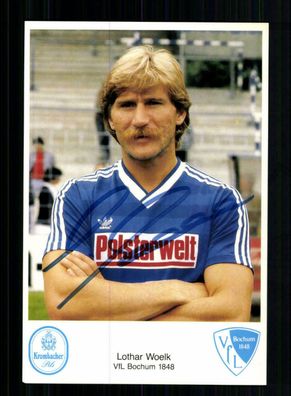 Lothar Woelk Autogrammkarte VFL Bochum 1984-85 Original Signiert