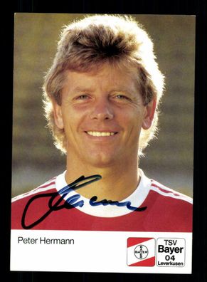 Peter Hermann Autogrammkarte Bayern Leverkusen 1990-91 Original Signiert