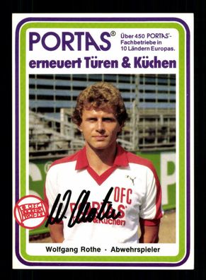 Wolfgang Rothe Autogrammkarte Kickers Offenbach 1982-83 Original Signiert