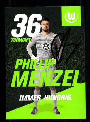 Phillip Menzel Autogrammkarte VFL Wolfsburg 2019-20 Original Signiert